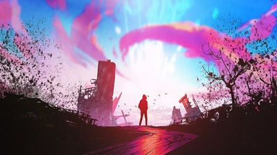 Иллюстрация Закат Фэнтези Арт