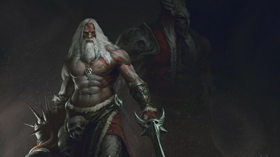 Старый Бородатый Мужчина с мечом Воина