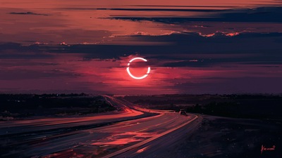 Облачное затмение Вечерней Луны
