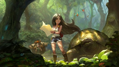 Черноволосая Лесная девушка-разведчица