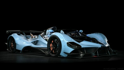 Синий Большой спортивный автомобиль