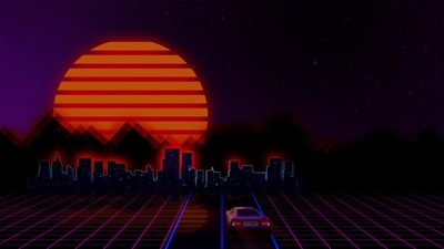 Художественный автомобиль Retrowave City