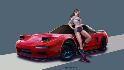 Девушка с автомобильным искусством