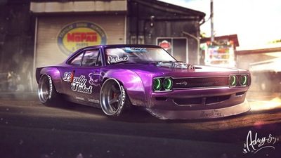 Концепция цифрового искусства Plymouth Road Runner 1968 года