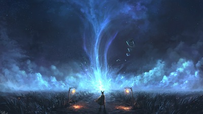 Воин Яркой Ночи Звездные пейзажи Цифровая художественная живопись