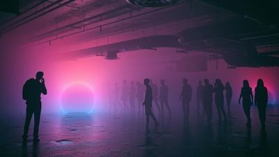 Цифровое искусство терминала метро 4k