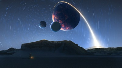 Цифровое искусство пустынного пейзажа