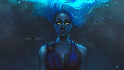 Изображение Ангела с голубыми волосами в формате 4k