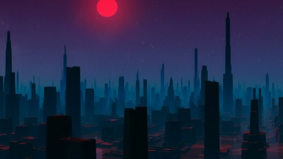 Цифровое искусство городской киберночи