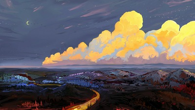 Оранжевые облака 5k