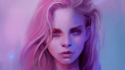 Искусство портрета розовой девушки 4k