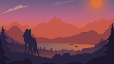 Волчий пейзаж в сумерках