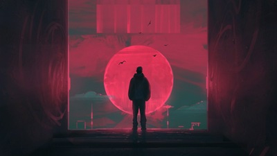 Дверь Retrowave 4k