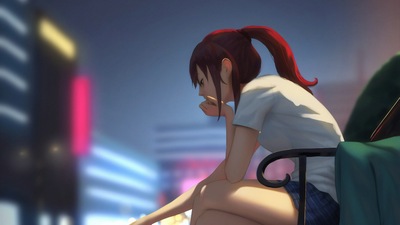 Девушка с кошкой 4k