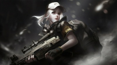 Девушка в Кепке с Пистолетом