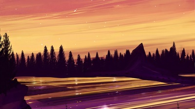 Розовое и Желтое Небо 4k