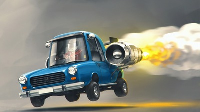 Автомобиль с реактивным двигателем