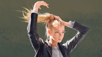 Девушка Укладывает Волосы Резинкой