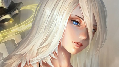 Белые волосы 4k Арт