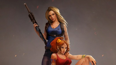 Две девушки подняли оружие