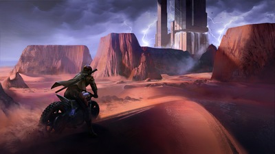 Байкер Мужчина Горы 4k