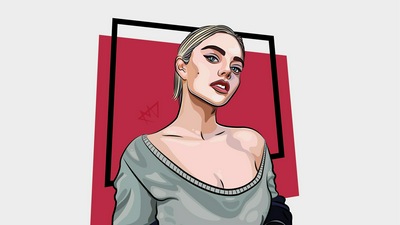 Произведение искусства с женским портретом