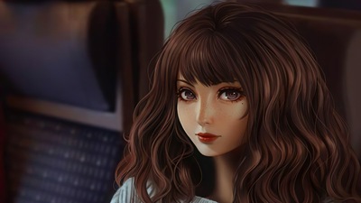 Девушка-Гик с книгой 4k