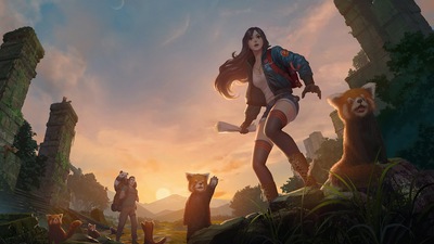 Девушка с пандами