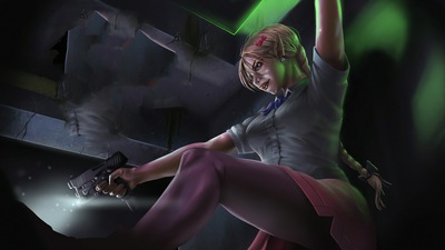 4k Девушка с пистолетом Художественное произведение