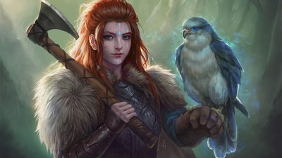 Ангел-птица-компаньон 4k