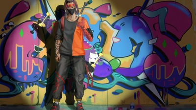 Скейтер Красочный Графити 4k