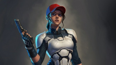 Кибер-костюм девушки 4k