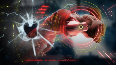 Красная Кибер леди