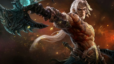 Воин Мужчина с белыми волосами