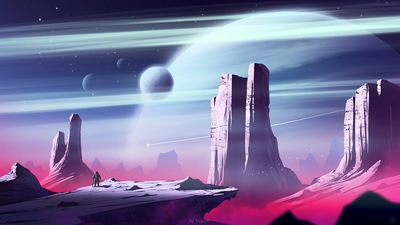 Розовая луна 4k