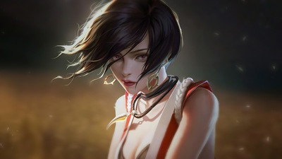 Черная девушка с короткими волосами 4k