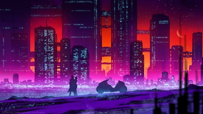 Романтическое свидание Scifi Retrowave 4k