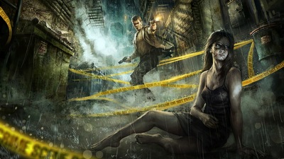 Дорожный блок Полицейская лента Девушка 4k