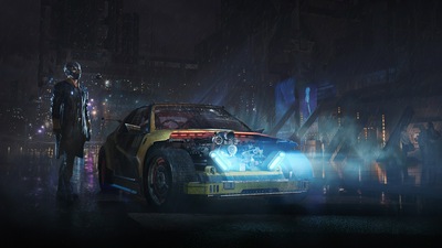 Темная ночь Неоновый Свет Автомобиля