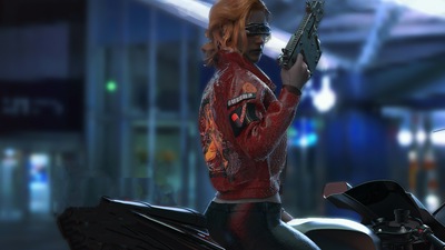 Девушка на велосипедном пистолете 4k