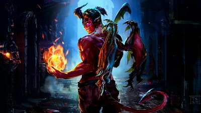 Человек-дьявол с крыльями