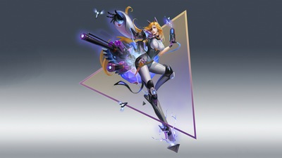 Девушка в кибер-костюме 4k