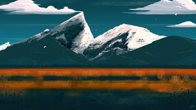 Берег реки 4k