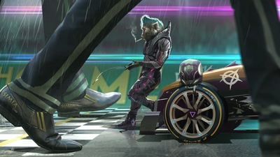 Гонщик на обезьяньей машине