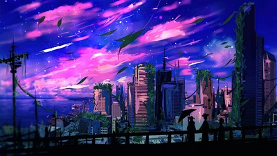 Цифровое искусство ночного неба 4k