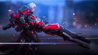 Азиатская большая кибер-пушка 4k