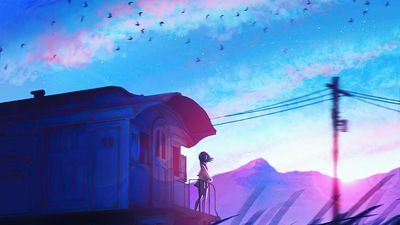 Девушка, стоящая в кабинете Последнего поезда 4k