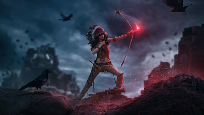 Девушка-лучница 4k 2020