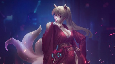 Кибер-девушка-кошка 4k