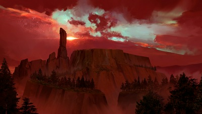 Красная ночная планета 4k